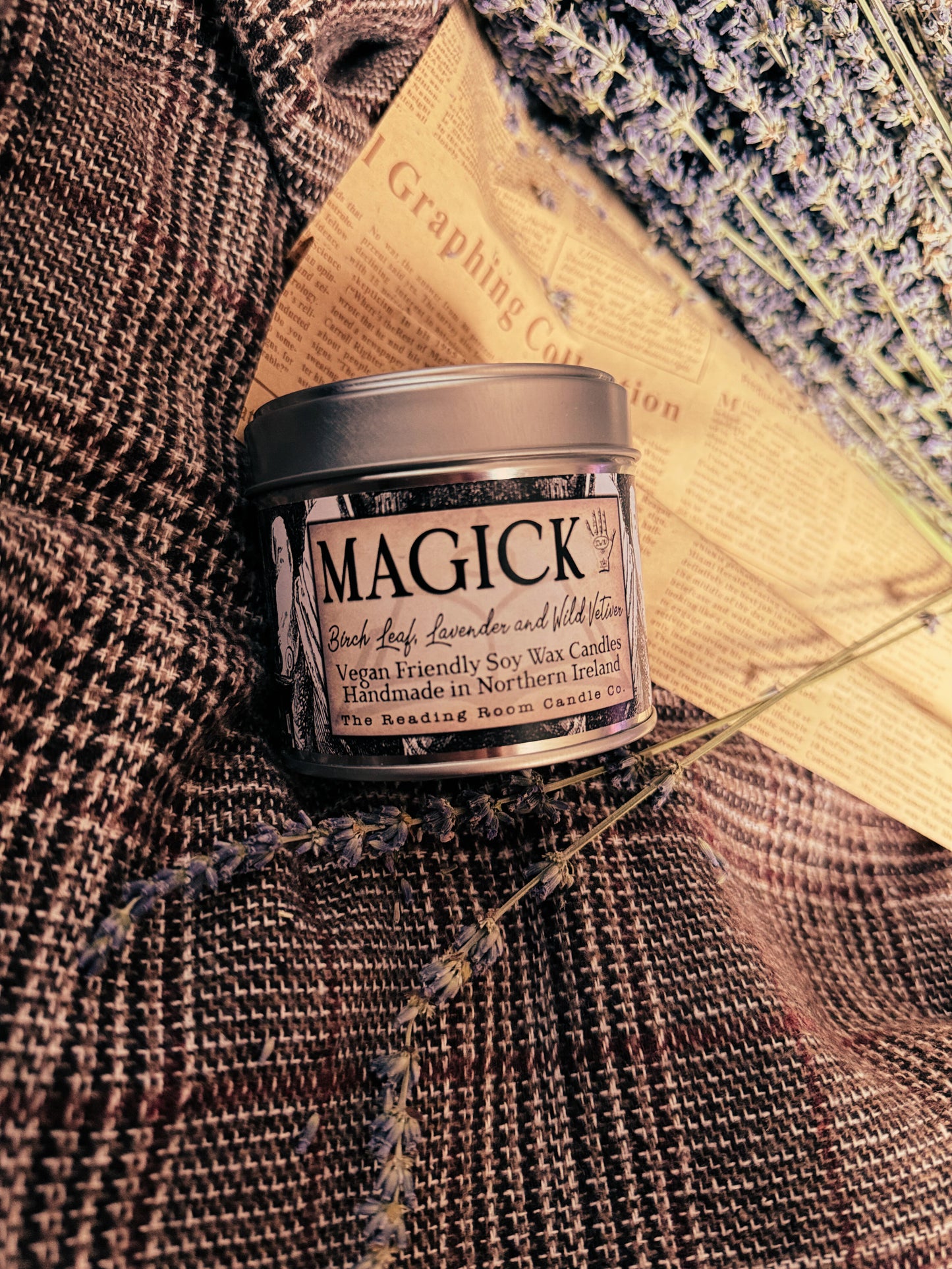 Magick- Scented Soy Candle - Birch Leaf, Lavender and Wild Vetiver