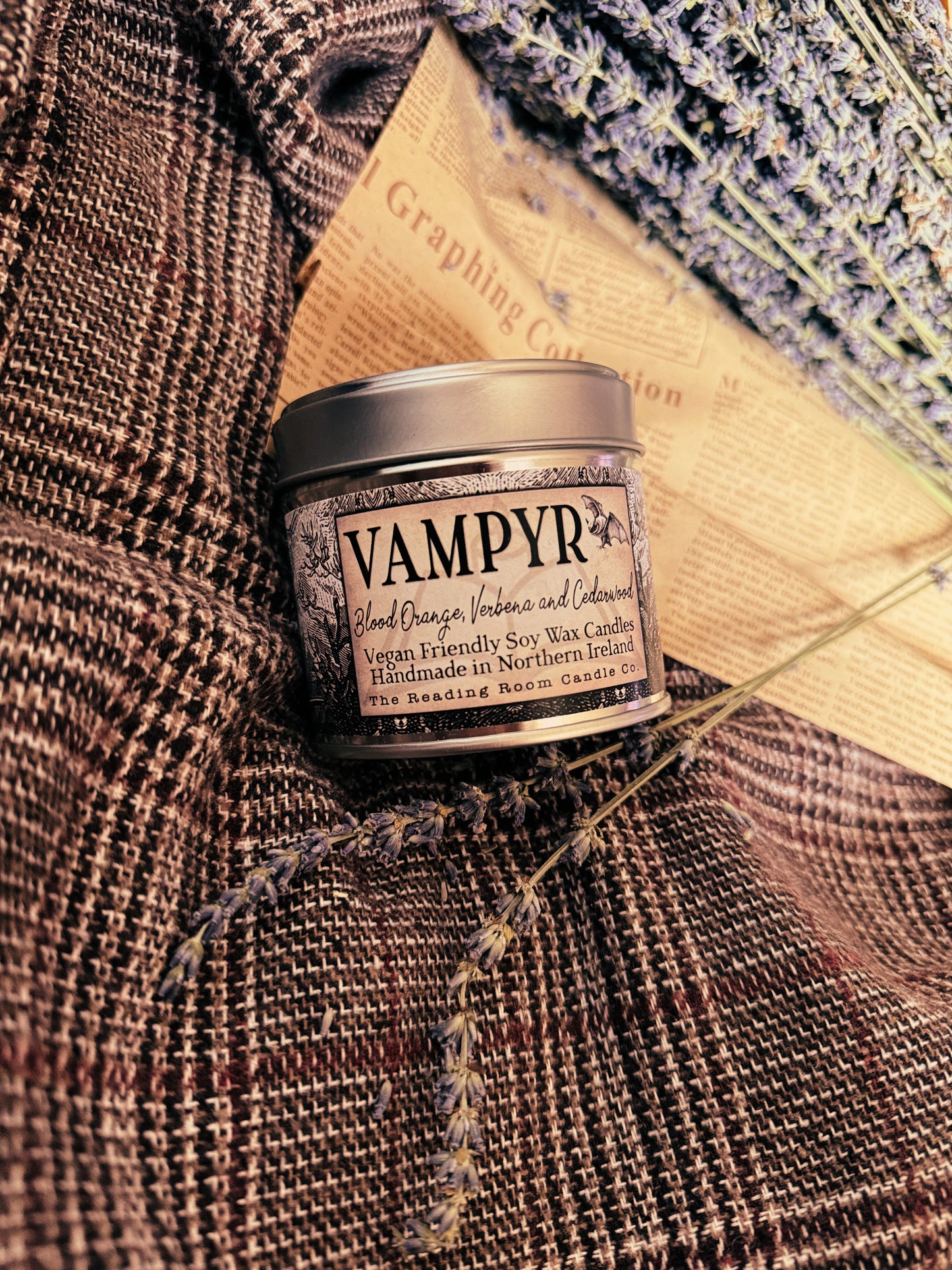 Vampyr- Scented Soy Candle - Blood Orange, Verbena and Cedarwood